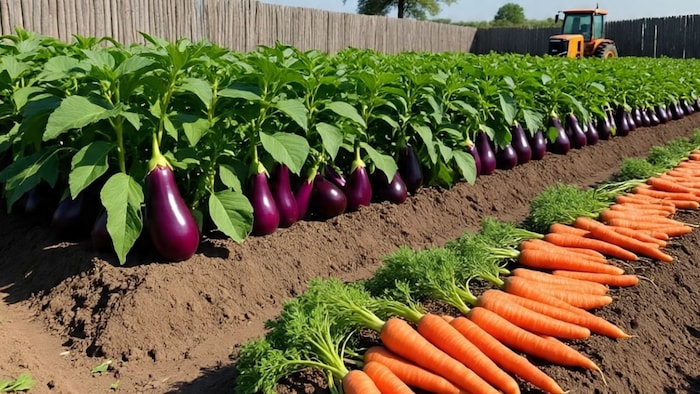 Cultivation of Brinjal and Carrot (Photo/Meta AI)