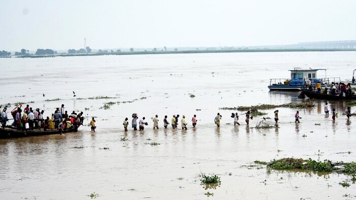 नवगछिया में बाढ़ का प्रलय.(Photo: Rohit Kumar Singh/ITG)