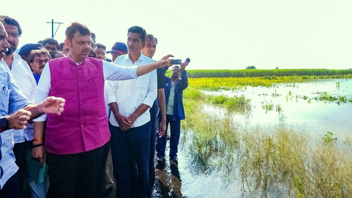 Maharashtra CM In Submerged Field