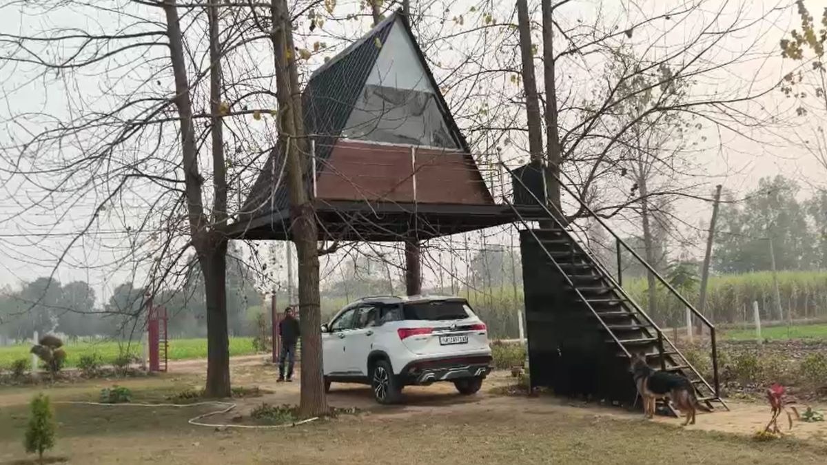 किसान ने अपने खेत में बनाया अनोखा ट्रीहाउस, गांव में बन गया चर्चा का केंद्र
