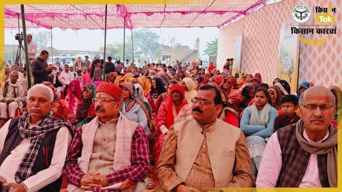 बाबाईंन गांव में किसान कारवां का पड़ाव