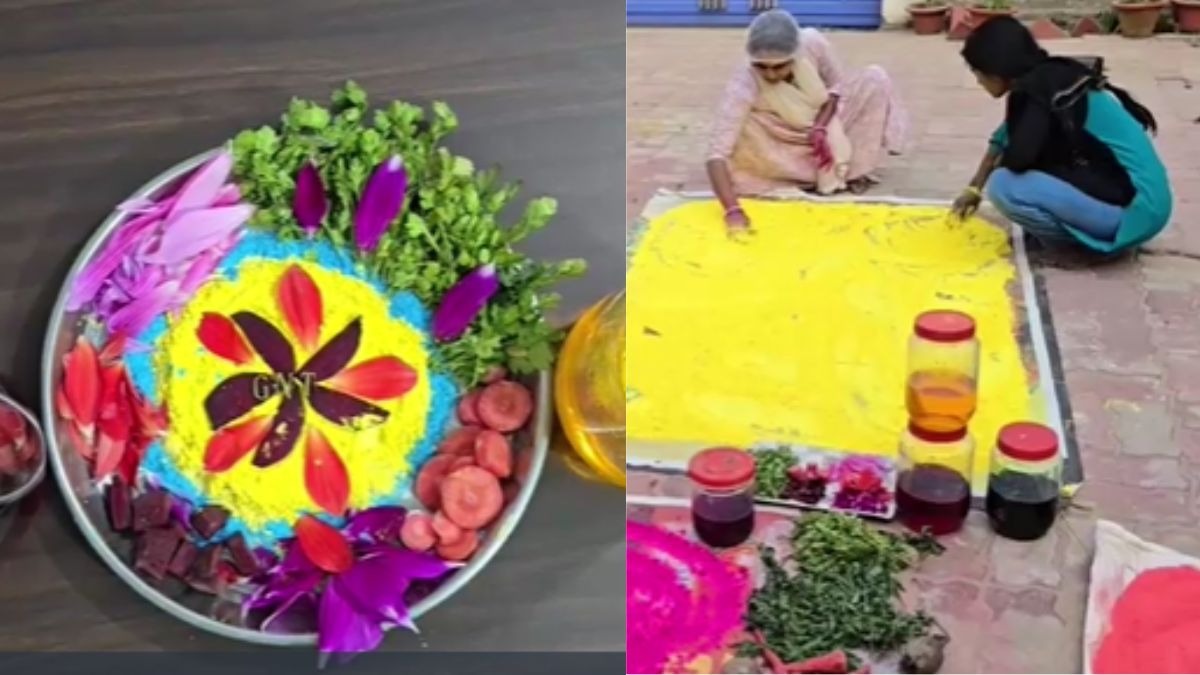 गाजर-गुलाब से बना अनोखा गुलाल