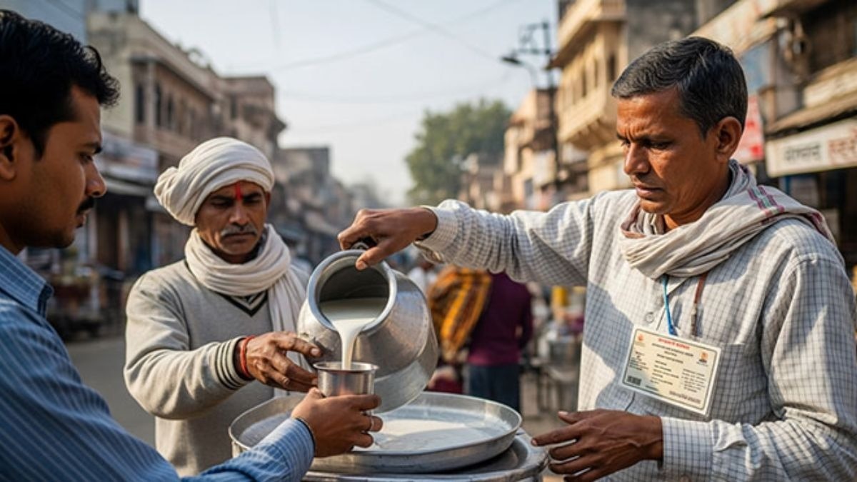 बिना लाइसेंस दूध बेचा तो खैर नहीं (AI तस्वीर)