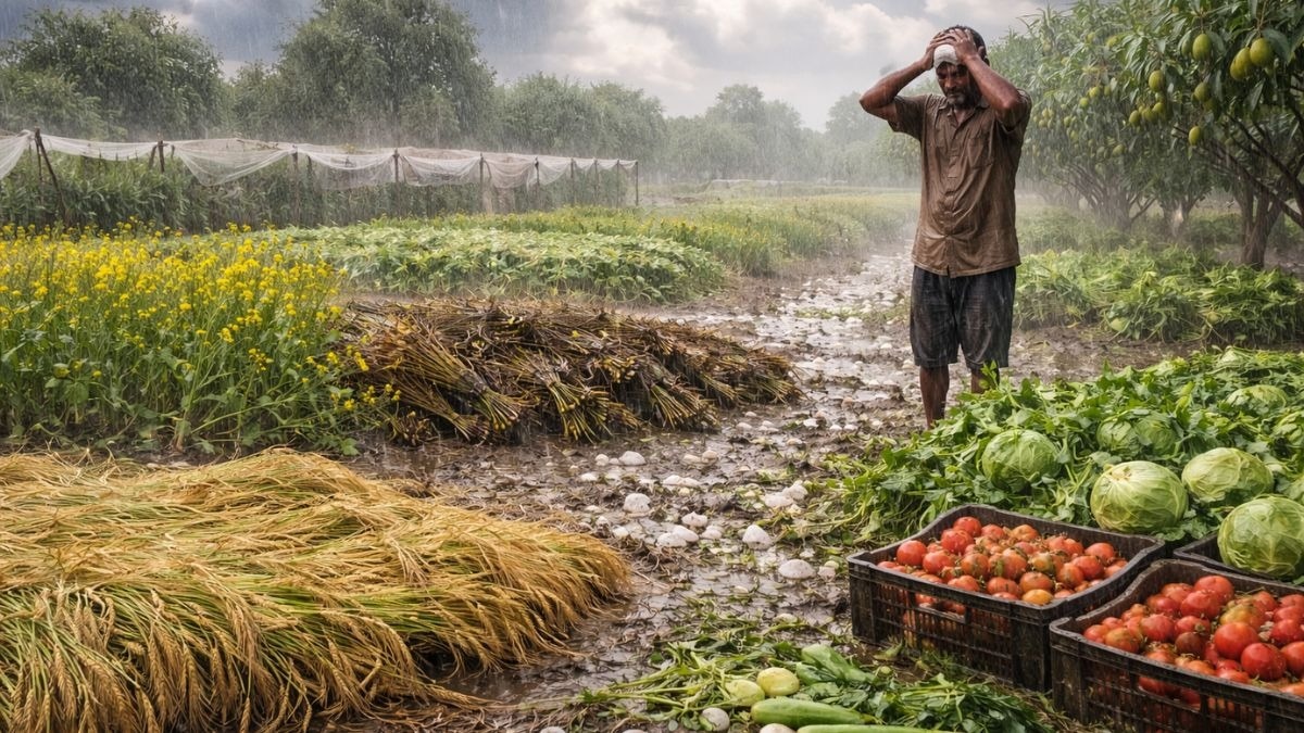 बारिश बनी किसानों के लिए मुसीबत (AI- तस्वीर)