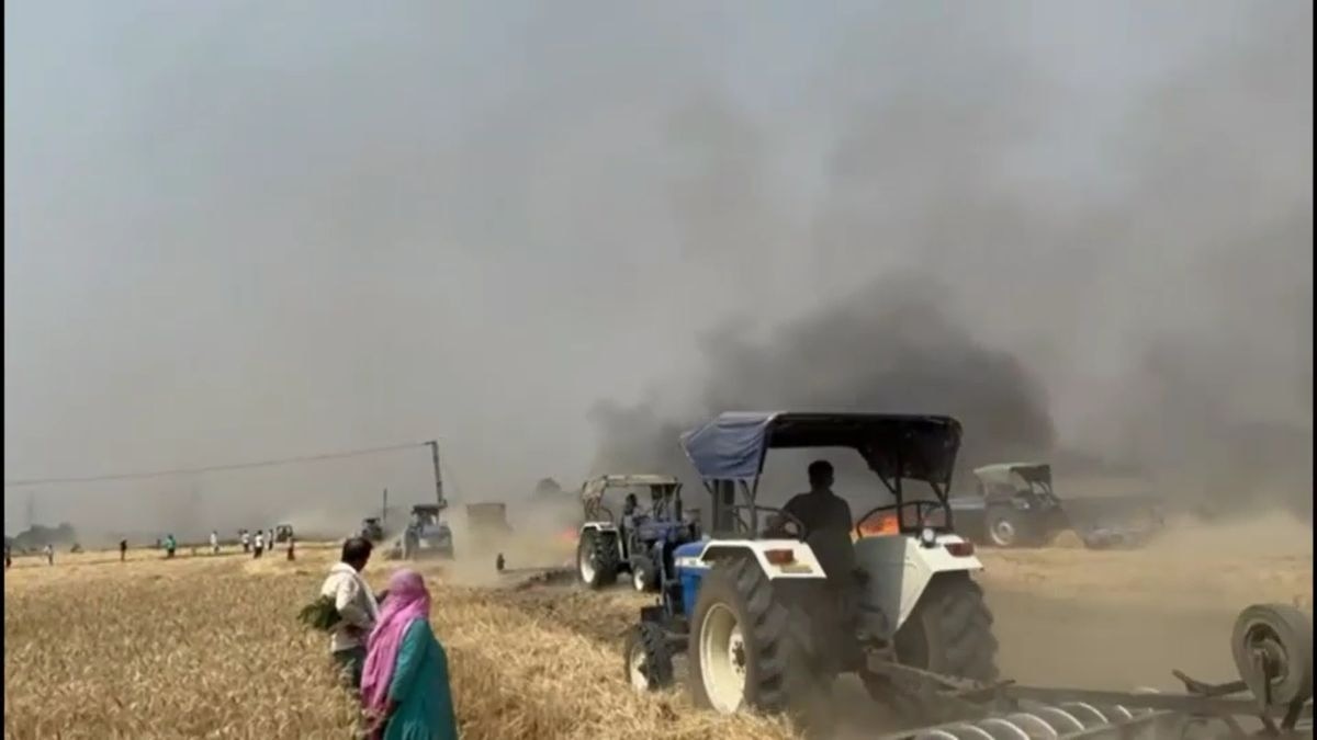 fire in wheat crop