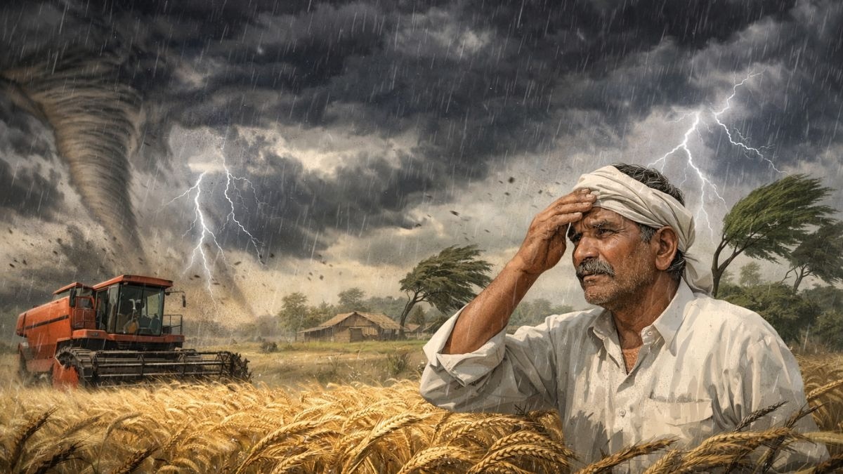 गेहूं की फसल बर्बाद (AI- तस्वीर)