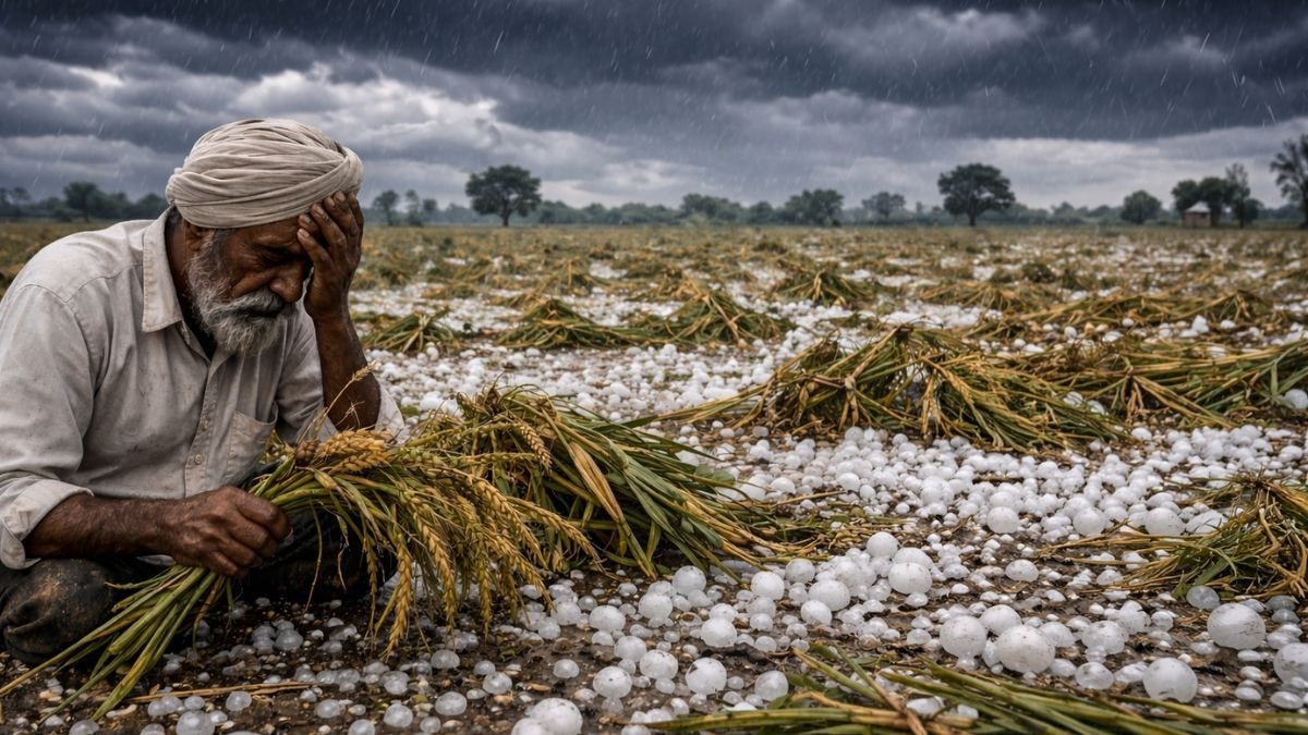 बारिश और ओलावृष्टि से यूपी में गेहूं की फसल तबाह, सहारनपुर-औरैया के किसान परेशान