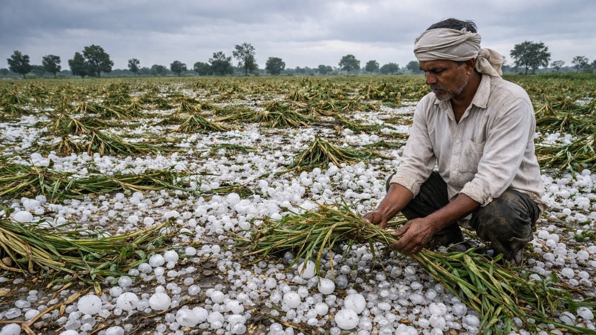 ओलावृष्टि से फसल नुकसान