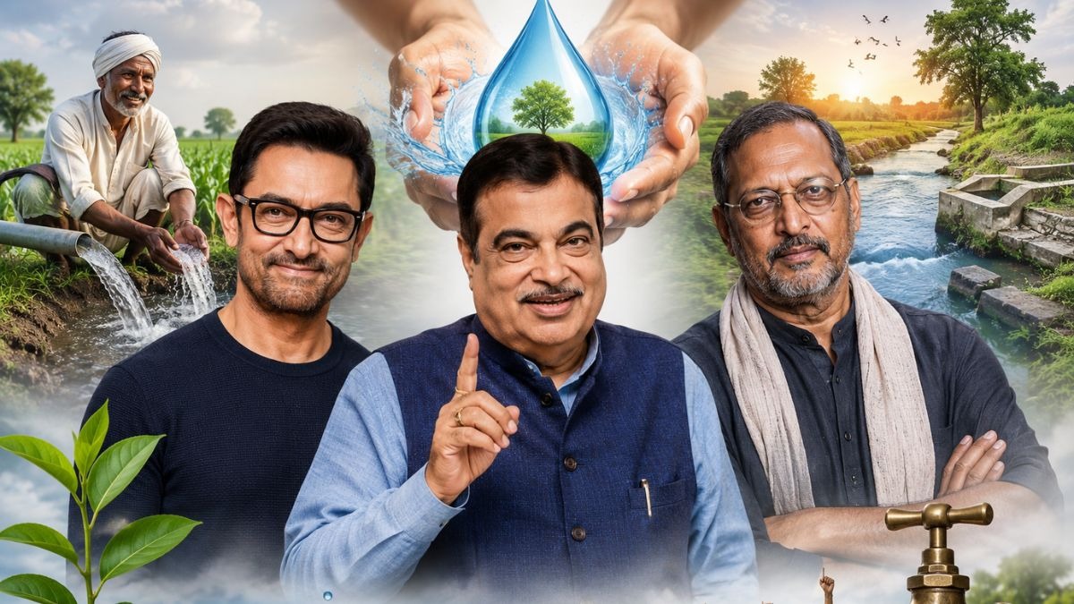 आमिर खान, नाना पाटेकर और नितिन गडकरी (AI- तस्वीर)