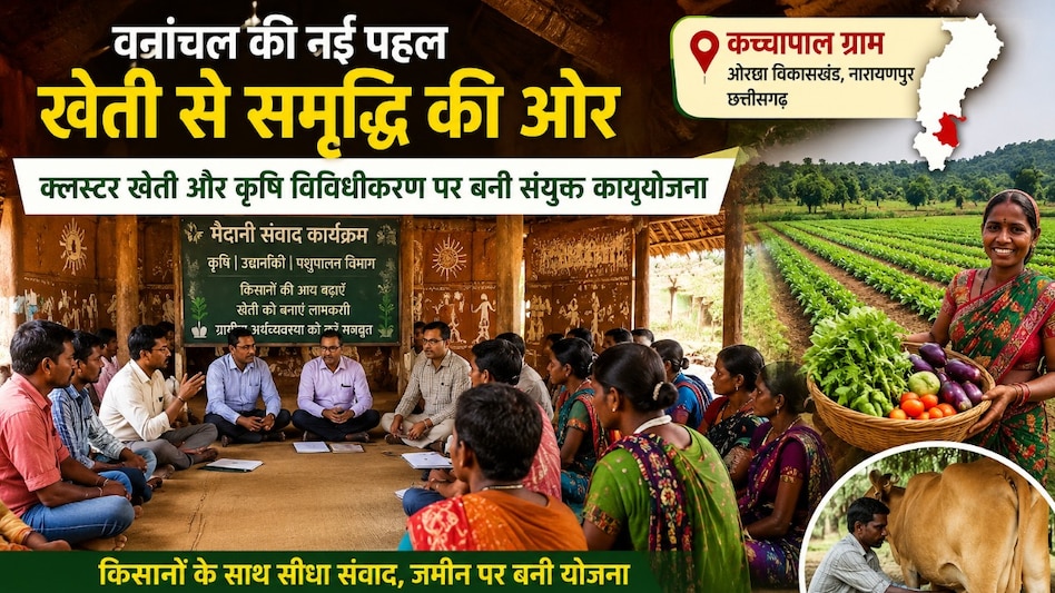 कच्चापाल में बदलेगी खेती की तस्वीर: क्लस्टर फार्मिंग और विविधीकरण से वनांचल के किसानों को मिलेगी नई पहचान कच्चापाल में बदलेगी खेती की तस्वीर: क्लस्टर फार्मिंग और विविधीकरण से वनांचल के किसानों को मिलेगी नई पहचान