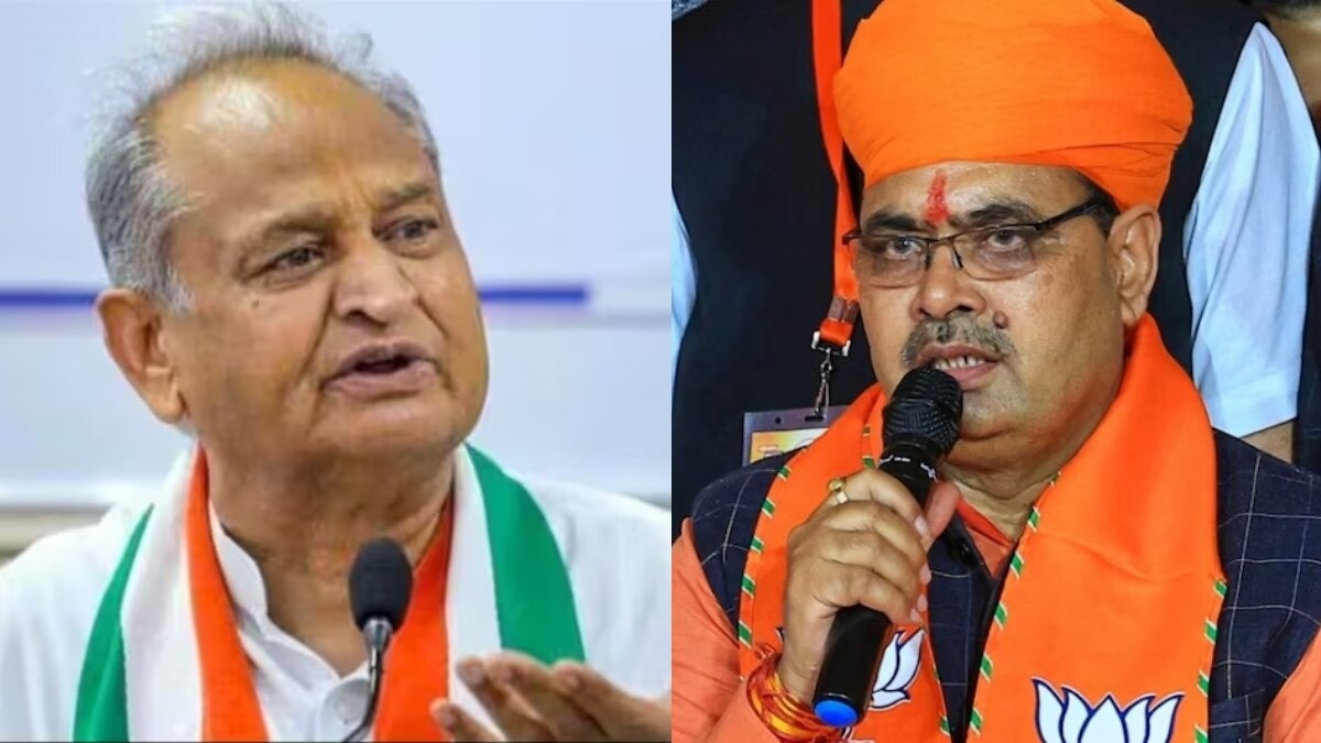 Ashok Gehlot and Bhajan Lal Sharma- File Photo