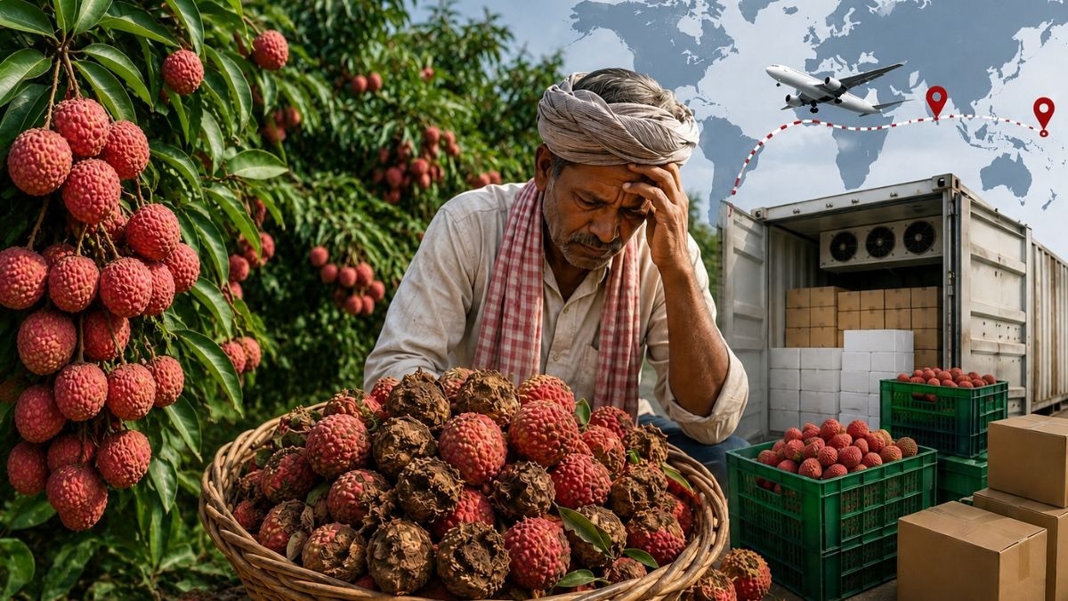 बिहार की लीची पर संकट (AI- तस्वीर)