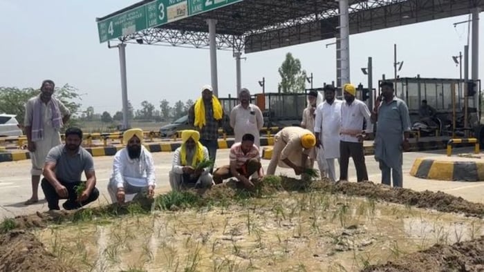 किसान का अनोखा विरोध