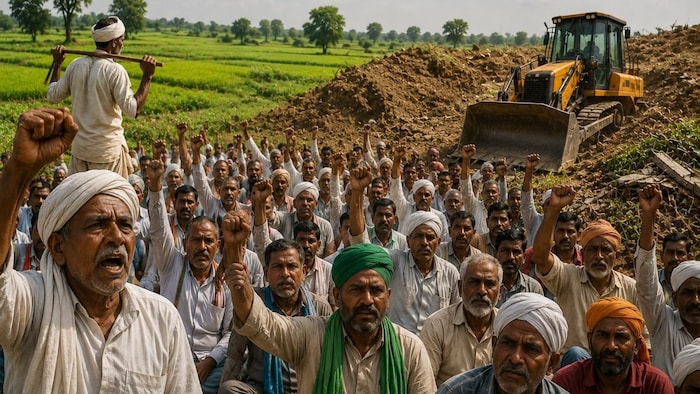 किसानों का आंदोलन (AI- तस्वीर)