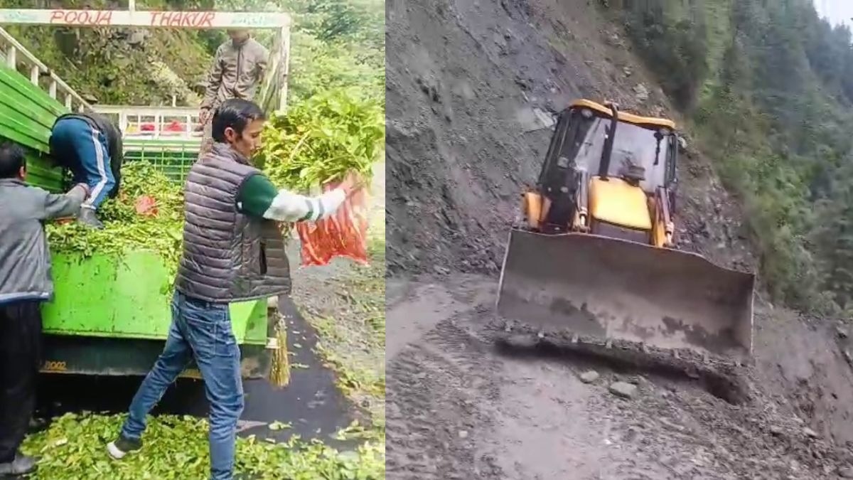 भूस्खलन से बंद सड़क ने छीनी किसानों की कमाई