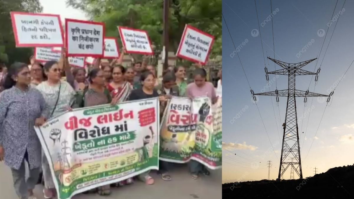 खेतों में बिजली के खंभे लगाने का विरोध तेज