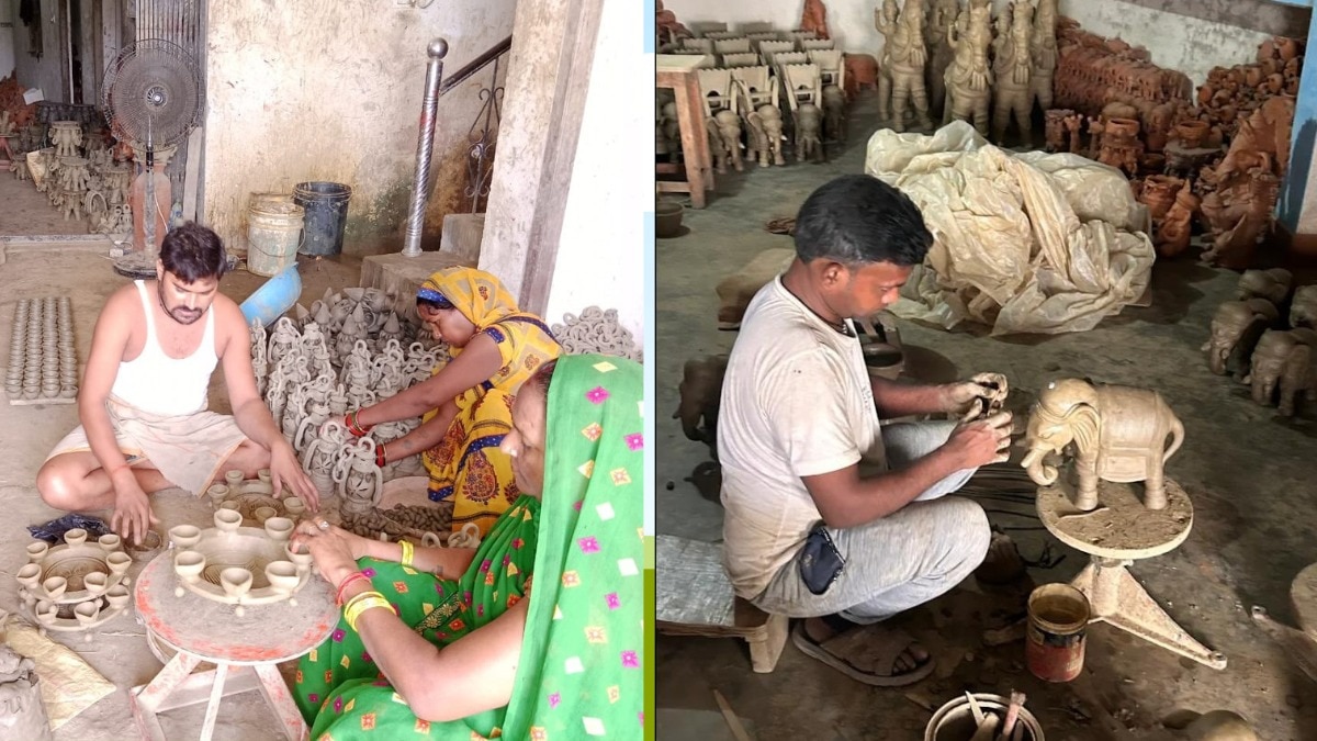 odop story राष्ट्रपति पुरस्कार से सम्मानित गोरखपुर के रहने वाले टेराकोटा शिल्पकार राजन प्रजापति