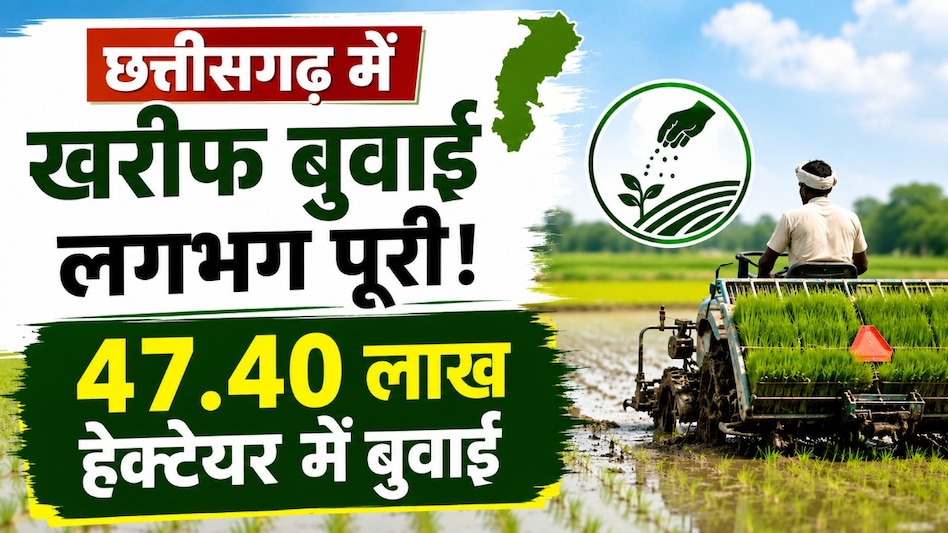 छत्तीसगढ़ में खरीफ की बंपर बुवाई! 48.69 लाख हेक्टेयर के लक्ष्य के करीब पहुंचा आंकड़ा छत्तीसगढ़ में खरीफ की बंपर बुवाई! 48.69 लाख हेक्टेयर के लक्ष्य के करीब पहुंचा आंकड़ा