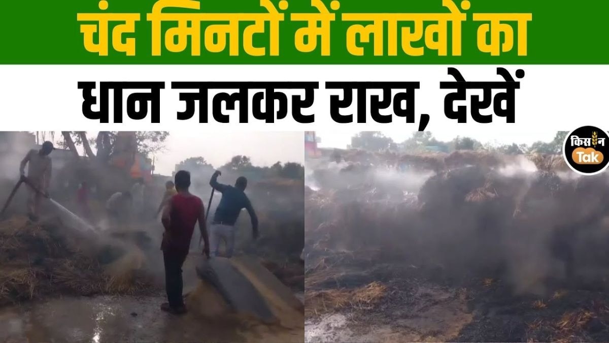 खलिहान में लगी भीषण आग