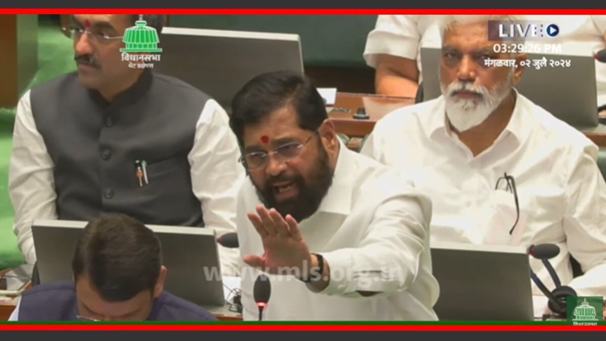 विधानसभेत भाषण करताना मुख्यमंत्री एकनाथ शिंदे.