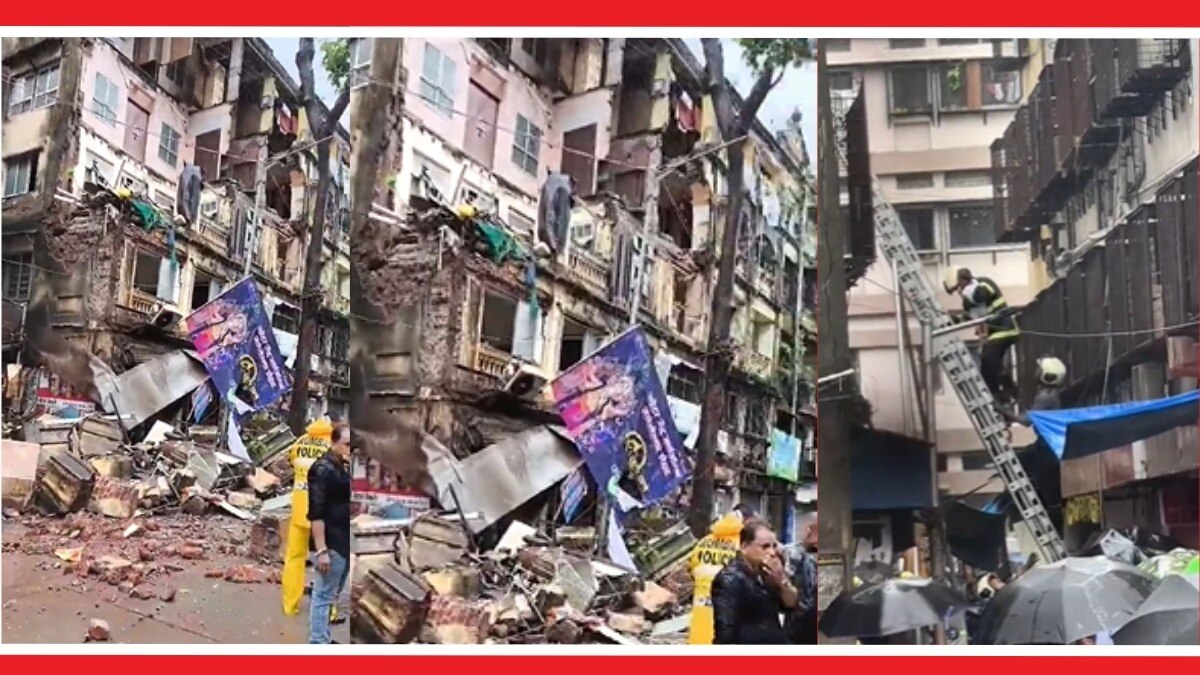 मुंबईत बहुमजली इमारतीचा काही भाग कोसळल्याची घटना घडली.