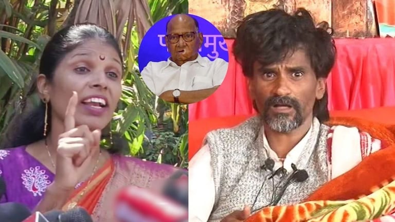 Manoj Jarange : 'शरद पवारांचा फोन यायचा, आंदोलनाचा खर्चही...', जरांगेंबद्दल संगीता वानखेडेंनी टाकला नवा बॉम्ब maratha reservation sangita wankhede big allegation on manoj jarange patil sharad pawar phone call ajay baraskar maharaj