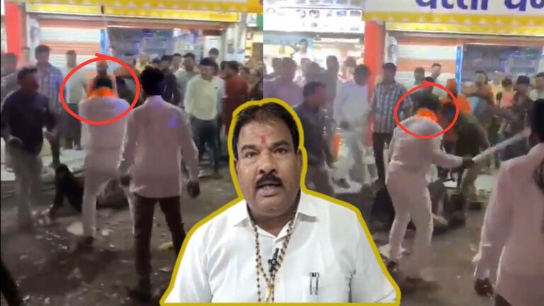 Sanjay Gaikwad: शिंदे गटाच्या आमदाराने तरूणाला लाठीने फोडून काढलं, दादागिरीच्या व्हिडिओनंतर संताप mla sanjay gaikwad beating young boy during shiv jayanti rally budhana video viral shocking story