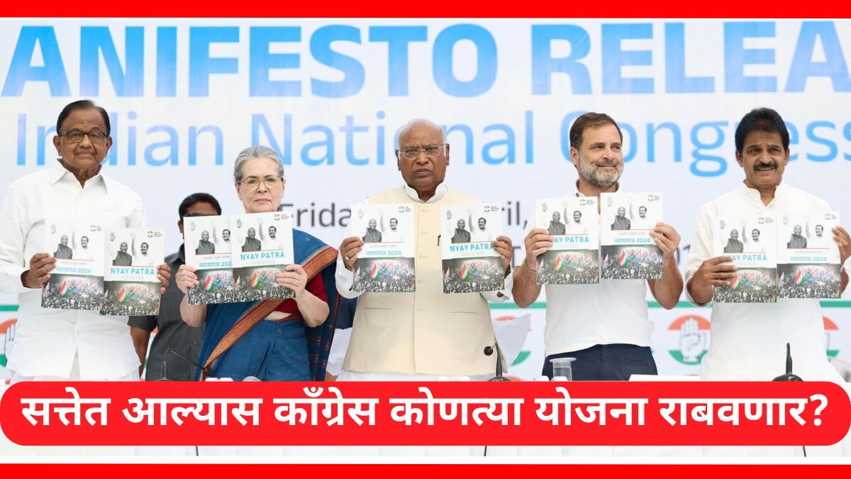 लोकसभा निवडणुकीसाठी काँग्रेसने प्रसिद्ध केला जाहीरनामा.