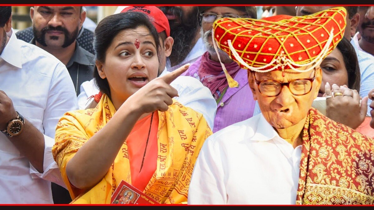 भाजपच्या उमेदवार नवनीत राणा आणि शरद पवार.