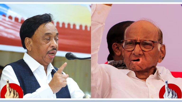 Narayan Rane : "शरद पवार अस्वस्थ झाले असते, तर ८४ वर्ष जगले नसते", राणेंचं विधान नारायण राणे आणि शरद पवार.