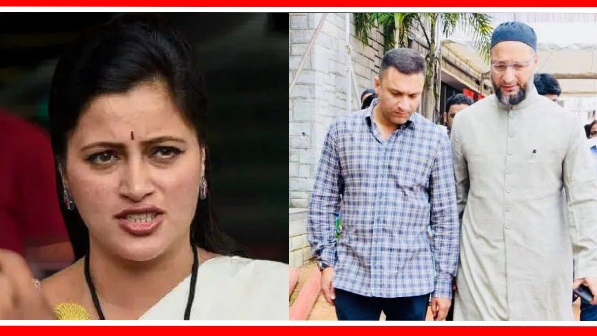 भाजपच्या उमेदवार नवनीत राणा, अकबरुद्दीन ओवेसी आणि असदुद्दीन ओवेसी.