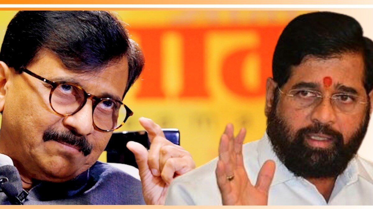 संजय राऊत आणि एकनाथ शिंदे.