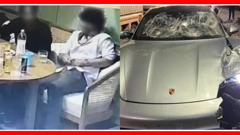 Pune Porsche Accident : 90 मिनिटांत दारूवर उडवले 48 हजार, पबमध्ये आरोपीने काय केलं? अल्पवयीन आरोपीचे पबमधील फोटो आणि अपघातग्रस्त पोर्शे कार.