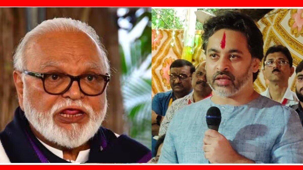 राष्ट्रवादी काँग्रेसचे नेते छगन भुजबळ आणि माजी खासदार तथा भाजपचे नेते निलेश राणे.
