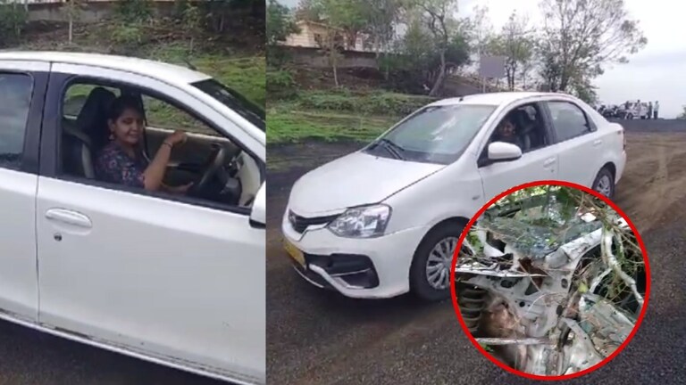 रिव्हर्स गिअर, दरीत कार... Reel च्या नादात तरूणी जागीच ठार! Viral Video Mumbai Tak