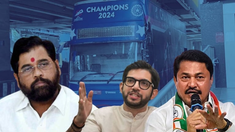 Team India Victory Parade : ''शिंदे सरकार गुजरातधार्जिणे'', बसवरून राजकारण तापलं! सत्ताधारी विरोधकांमध्ये घमासान बसवरून महाराष्ट्राच राजकारण चांगलच तापलं होतं.