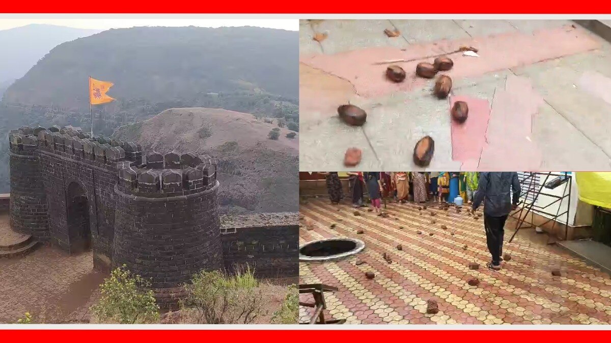 विशाळगड परिसरात दगडफेक झाल्याची घटना. 