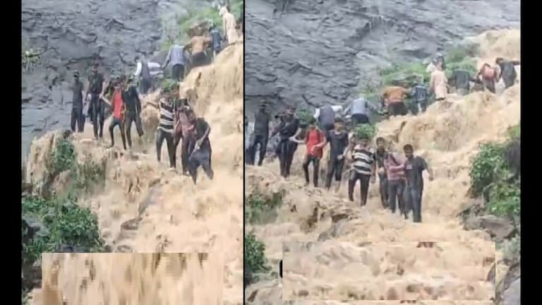 Nashik News : पावसात फिरायला गेले आणि अडकले...,अंजनेरी गडावर भयंकर थरार ाशिकच्या अंजनेरी गडावर पर्यटक अडकल्याची घटना घडली आहे.