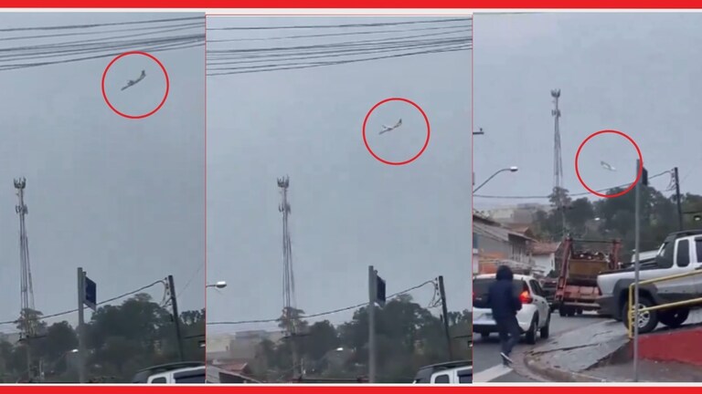 Brazil plane crash video : गिरक्या घेत कोसळले विमान अन् 62 जणांचा गेला जीव; व्हिडीओ व्हायरल ब्राझीलमध्ये एक प्रवासी विमान कोसळले. या घटनेचा व्हिडीओ व्हायरल झाला आहे.
