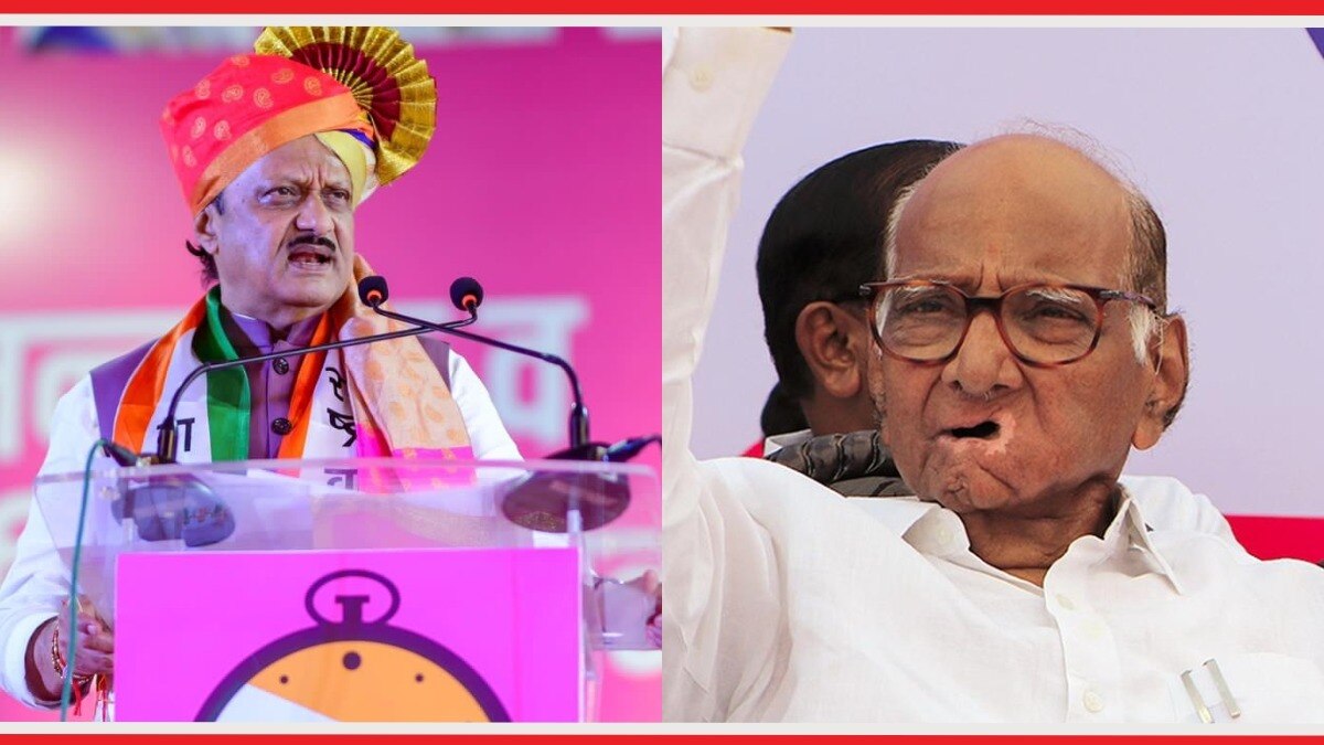 अजित पवार आणि शरद पवार.