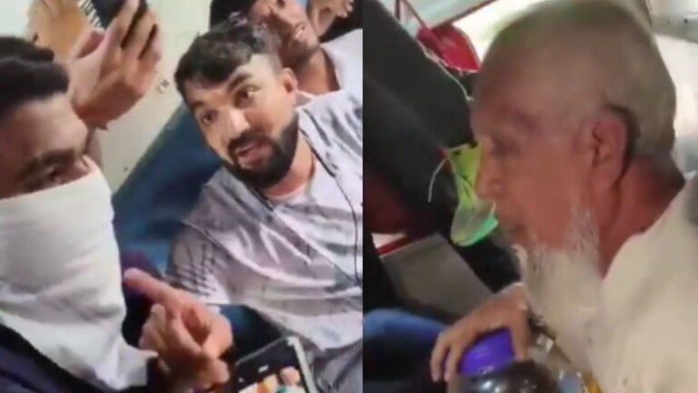 Beef Carrying Man Assaulted : 'गोमांस आणतो काय...' मांस पाहून वृद्धाला ट्रेनमध्येच भीषण मारहाण; Video व्हायरल धुळ्यातील वृद्ध व्यक्तीला ट्रेनमध्ये बेदम मारहाण