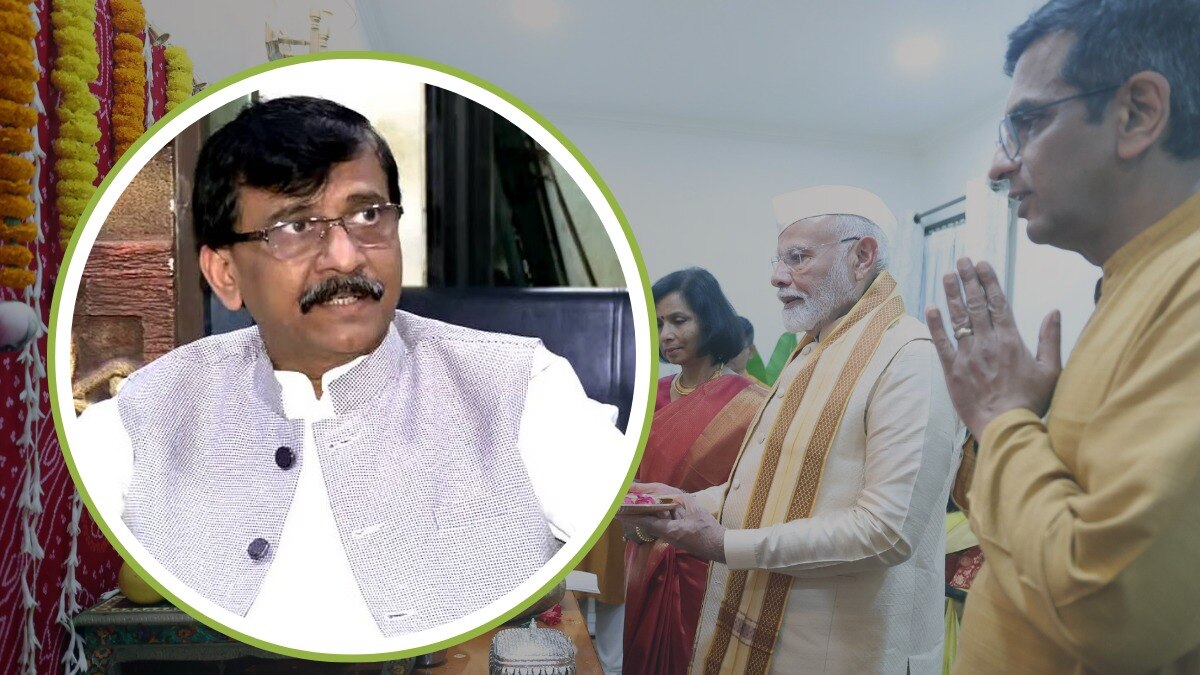 PM मोदी सरन्यायाधीशांच्या घरी जाताच राऊत संतापले