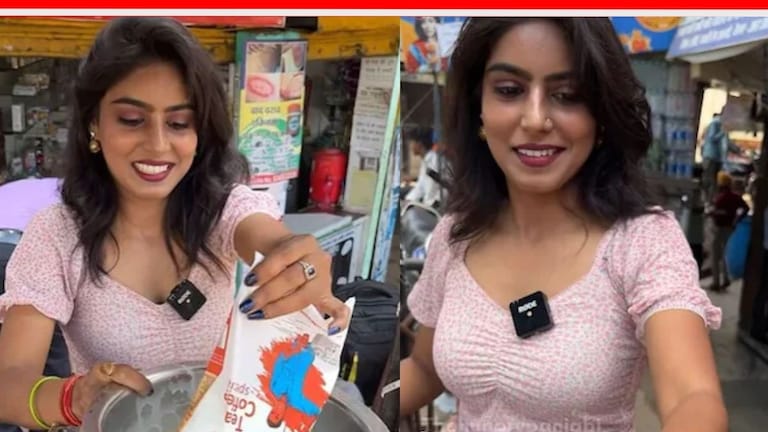 डॉली चायवाल्याचं आता काय खरं नाय! मार्केटमध्ये उतरली 'मॉडेल चायवाली', VIDEO तुफान व्हायरल Model Chaiwali vs Dolly Chaiwala