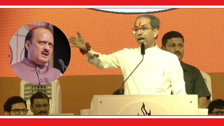 Uddhav Thackeray : 'गुलाबी जॅकेट'वरून पवारांना पहिल्यांदाच ठाकरेंनी छेडलं, ''भाजपच्या झाडावरची...'' 'गुलाबी जॅकेट'वरून ठाकरेंची अजित पवारांवर टीका