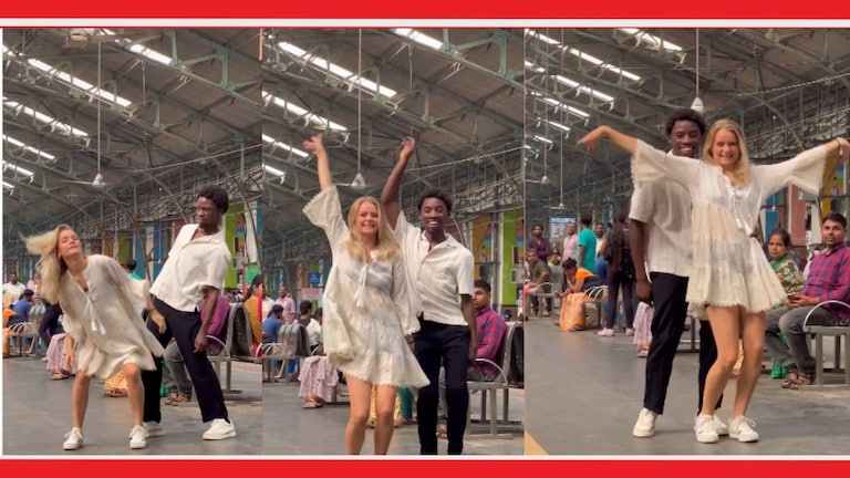 Viral Video: जे मोंडी अन् इसाबेलाचा धमाका! मुंबईच्या 'या' रल्वे स्टेशनवर केला बोल्ड डान्स, सर्व प्रवासी बघतच राहिले Jay Mondy And Isabella dance At Railway Station