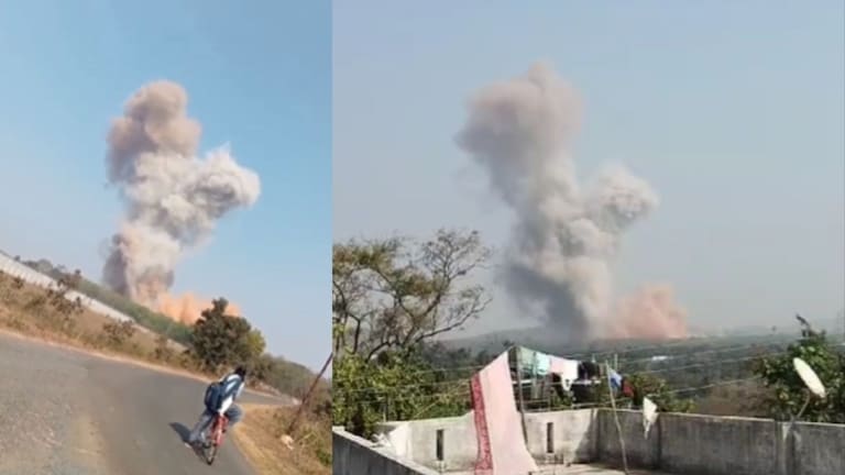 Bhandara Blast News : भंडाऱ्यात ऑर्डनन्स फॅक्ट्रीमध्ये भीषण स्फोट, दूरपर्पयंतचा परिसरा हादरला... Mumbai Tak