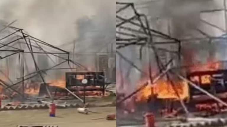 Mahakumbh Video: चेंगराचेंगरीनंतर महाकुंभ मेळ्यात अग्नीतांडव! 15 टेन्ट जळून खाक, नेमकं काय घडलं? fire broke out again in maha kumbh