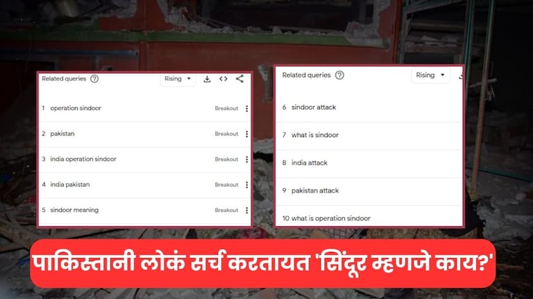 पाकिस्तानी लोकं सर्च करतायत 'सिंदूर म्हणजे काय?', काय माहिती समोर आली पाहा... पाकिस्तानी लोकं सर्च करतायत 'सिंदूर म्हणजे काय?'