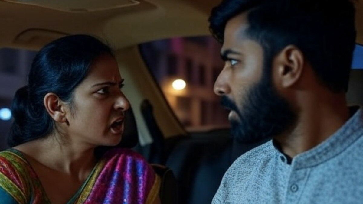 गाडीतून जाताना पतीने बायकोचे दातच तोडले