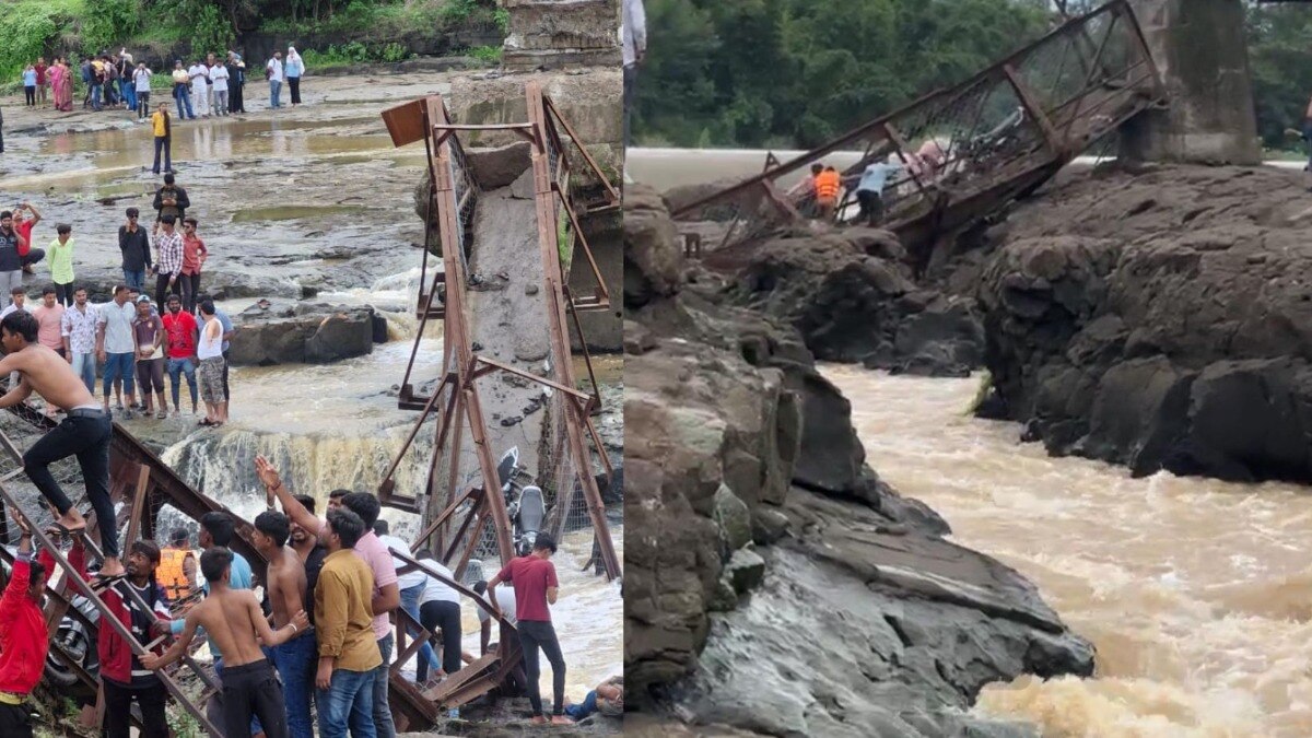 मावळमधील इंद्रायणी नदीवरील पूल कोसळला